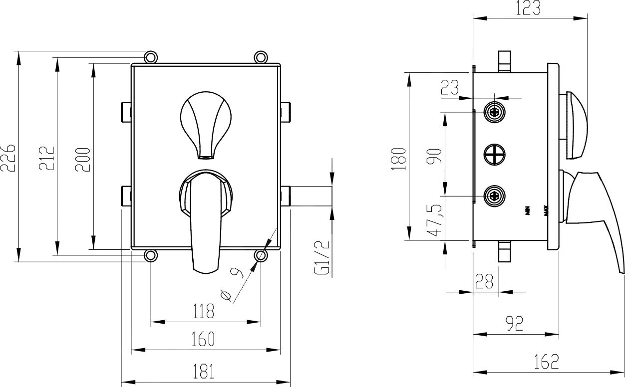 Novaservis Metalia 56 - Inbouwkraan Voor 2 Functies Met Binnenwerk, Chroom BOX56052R,0 - Afbeelding 2
