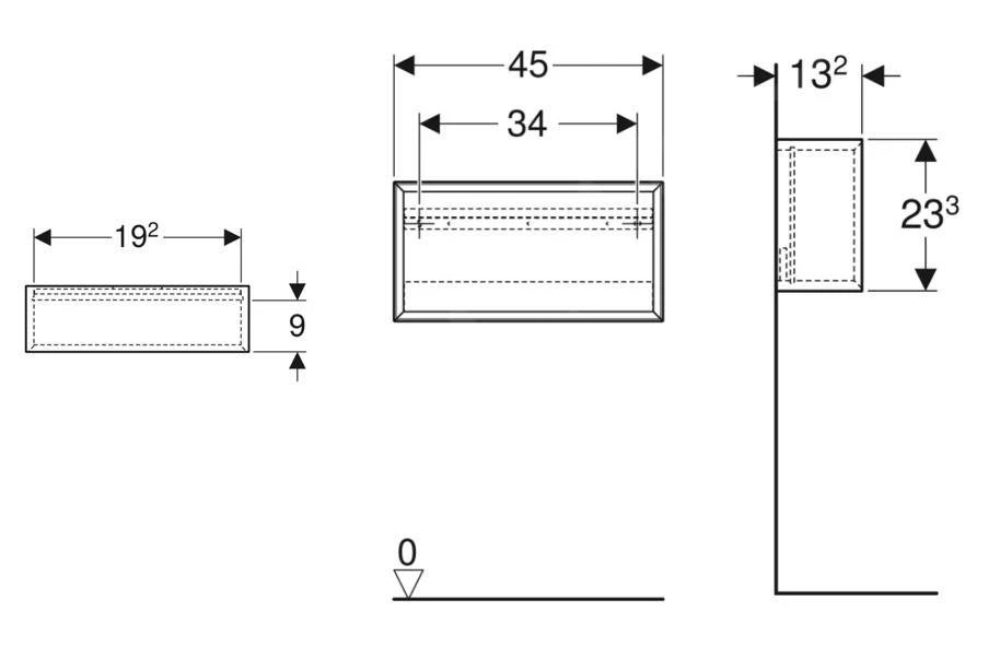 Geberit ICon - Kast 45x23x13 Cm, Open, Eiken 502.322.JH.1 - Afbeelding 2