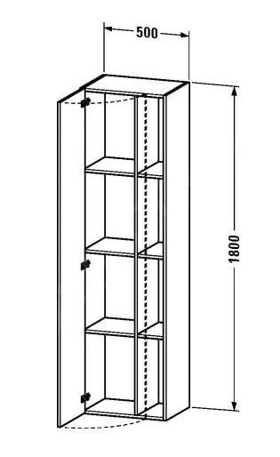 Duravit DuraStyle - Hoge Kast 1800x500x360 Mm, Rechts, Glanzend Wit DS1249R2222 - Afbeelding 2