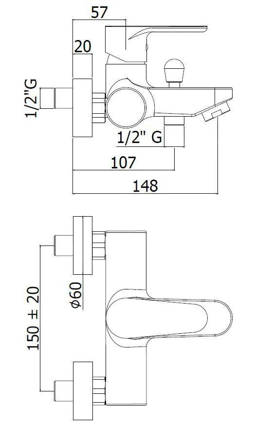 Paffoni Green - Badkraan Met Handdouche Set, Chroom GR023CR - Afbeelding 2
