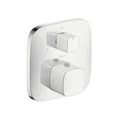 Hansgrohe PuraVida - Afdekset Voor Thermostaat Met Stop- En Omstelkraan, Wit/chroom 15771400