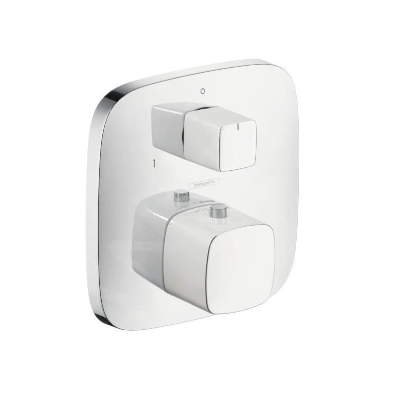 Hansgrohe PuraVida - Afdekset Voor Thermostaat Met Stop- En Omstelkraan, Wit/chroom 15771400