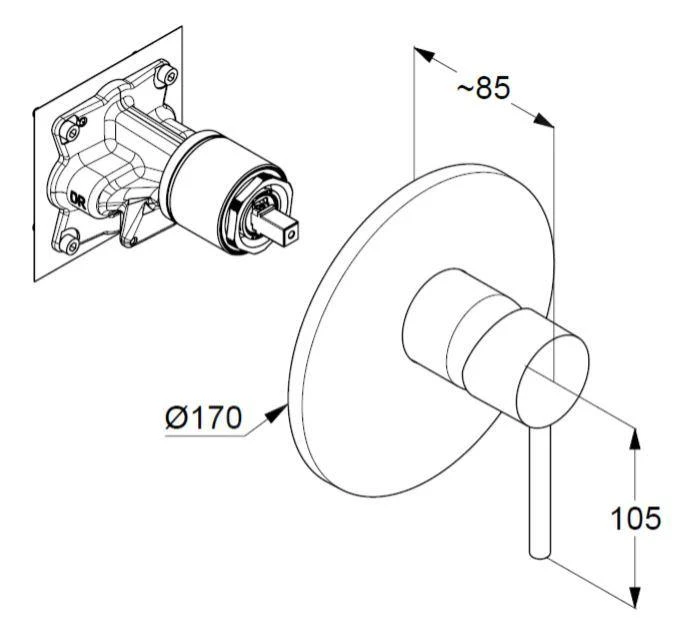 Kludi Bozz - Inbouw Badkraan, Mat Zwart 386553976 - Afbeelding 2