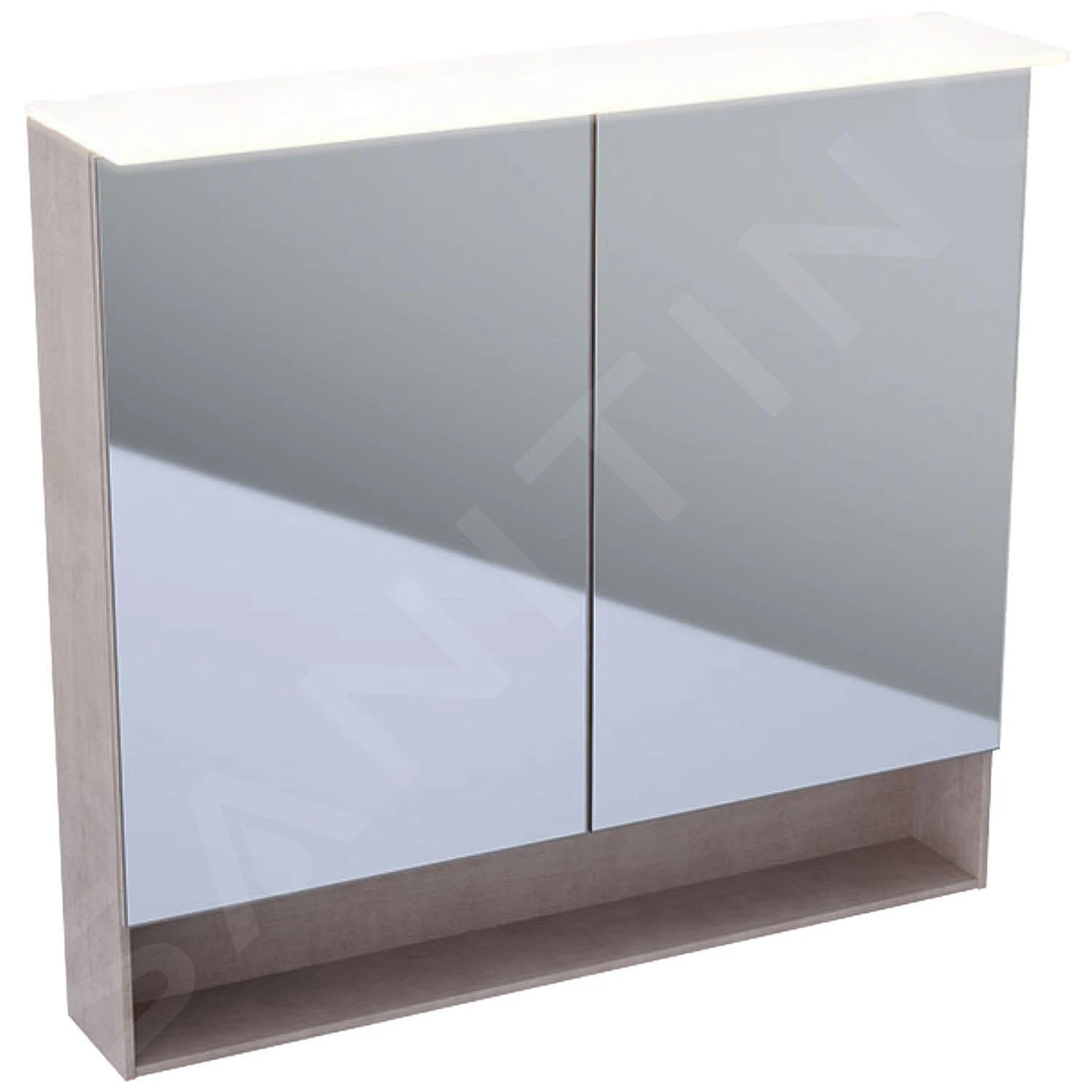 Geberit Acanto - Badkamer Bovenkast Met Spiegel 890x830 Mm, Mytic Eik 500.646.00.2