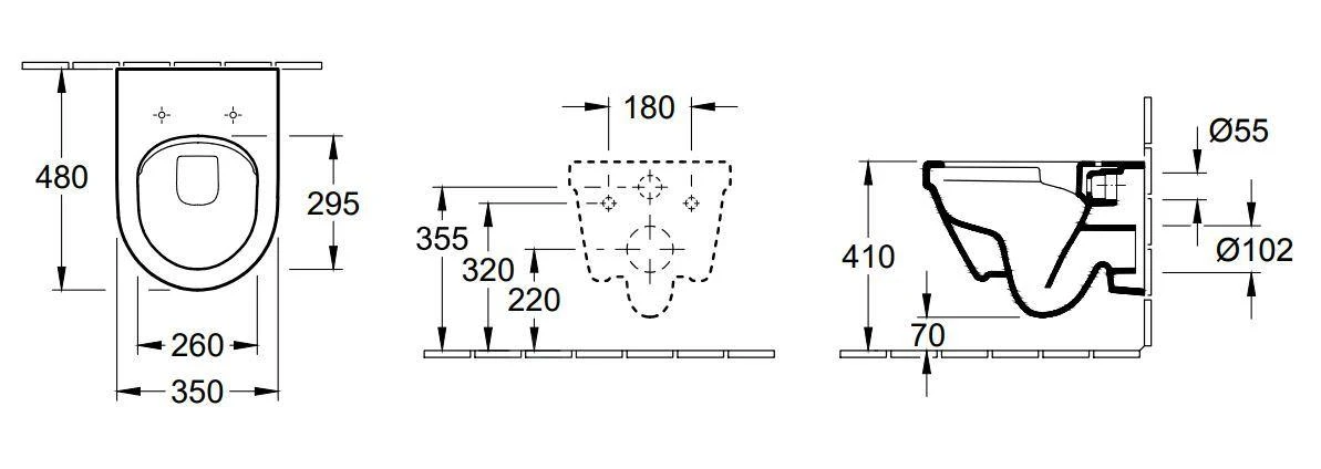 Villeroy & Boch Architectura - Compact Wandcloset Met SoftClose Toiletzitting, DirectFlush, Alpine Wit 4687HR01 - Afbeelding 2
