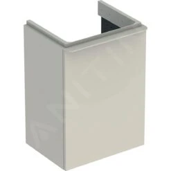 Geberit Smyle Square - Wastafelkast, 442x356x617 Mm, 1 Deur, Scharnieren Links, Zand Grijs 500.351.JL.1