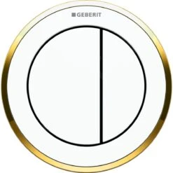 Geberit Spoelsystemen - Afstandsbediening Bedieningsplaat Type 10, Pneumatisch, Voor 2-toets Spoeling, Wit/verguld 116.055.KK.1