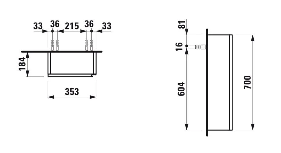 Laufen Lani - Kast 70x35 Cm, 1 Deur, Scharnieren Links, Grijs H4037011122661 - Afbeelding 2