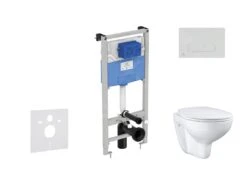 Ideal Standard ProSys - Toiletset- Inbouwreservoir, Closet, WC-zitting Bau Ceramic, Oleas M1 Bedieningsplaat, Rimless, SoftClose, Wit ProSys120M SP64