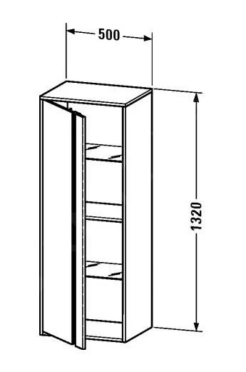Duravit Ketho - Hoge Kast 1320x500x360 Mm, Rechts, Glanzend Wit KT1267R2222 - Afbeelding 2