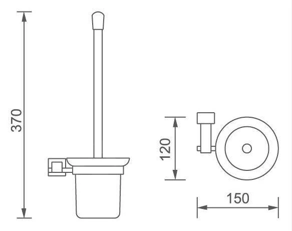 Novaservis Titania Anet - WC-borstel Wandmodel Met Houder, Melkglas/chroom 66333,0 - Afbeelding 2