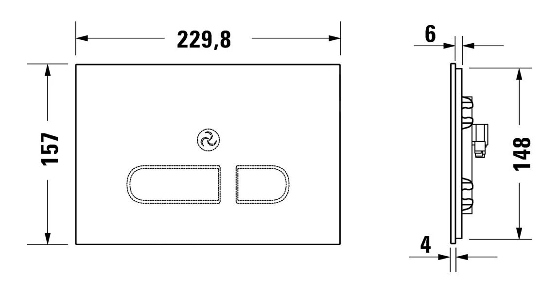 Duravit DuraSystem - Contactloze Bedieningspaneel A2 Voor Wc, Wit Glas WD5003012000 - Afbeelding 2
