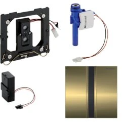 Geberit Spoelsystemen - Urinoirstuursysteem Met Elektronische Spoelactivering, Batterijvoeding, Bedieningsplaat Type 50, Messing 116.036.QF.1
