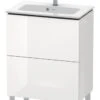 Duravit L-Cube - Wastafelonderkast Compact, 856x620x391 Mm, 2 Laden, Glanzend Wit LC667302222
