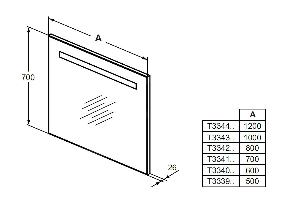 Ideal Standard Mirror&Light - Spiegel 800x700 Mm Met LED Verlichting T3342BH - Afbeelding 2
