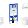 Geberit Duofix - Toiletset Met Sigma30 Bedieningsplaat, Wit/glanzend Chroom + Duravit ME By Starck Hangend Toilet En Wc Bril, Rimless, SoftClose 111.355.00.5 NM5