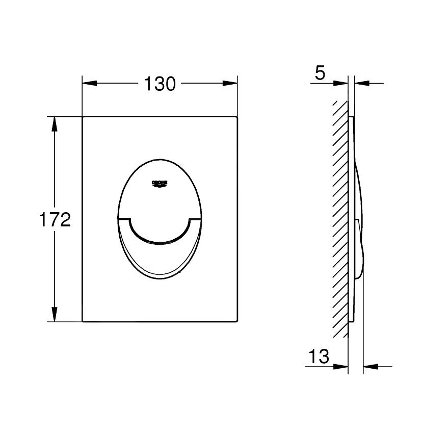 Grohe Skate Air - Bedieningsplaat, Chroom 37965000 - Afbeelding 2