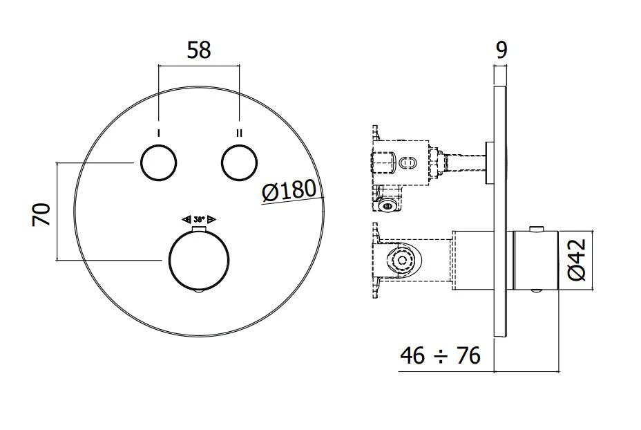 Paffoni Compact Box - Thermostatische Inbouwkraan, Voor 2 Uitgangen, Mat Wit CPT018BO - Afbeelding 2