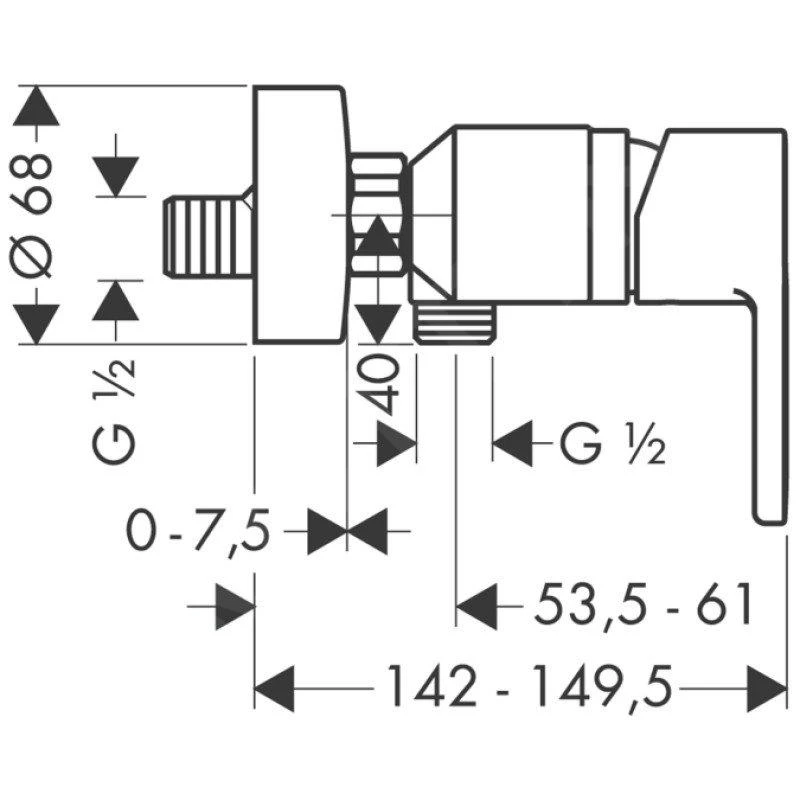 Hansgrohe Metris S - Eengreeps Douchemengkraan, Chroom 31660000 - Afbeelding 2