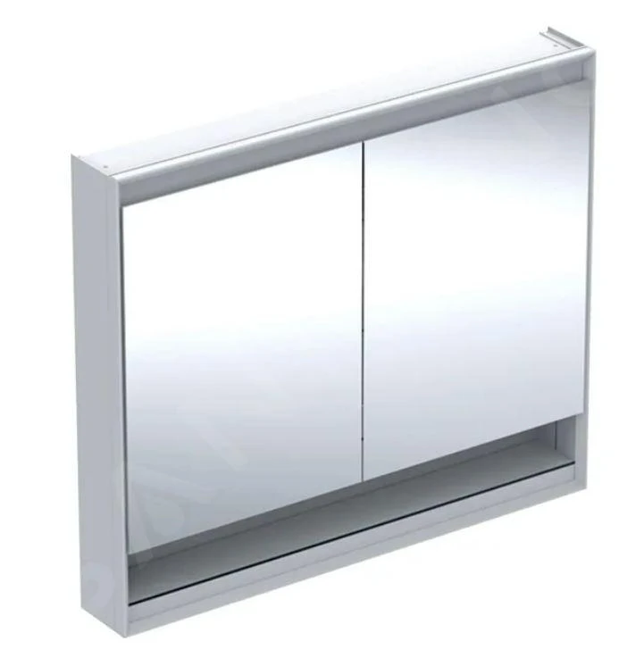 Geberit ONE - Spiegelkast Met LED-verlichting, 1050x900x150 Mm, 2 Deuren, Met Nis, Aluminium 505.834.00.1
