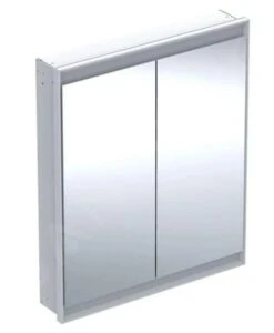 Geberit ONE - Spiegelkast Met LED-verlichting, 750x900x150 Mm, 2 Deuren, Inbouw, Aluminium 505.802.00.1