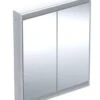 Geberit ONE - Spiegelkast Met LED-verlichting, 750x900x150 Mm, 2 Deuren, Inbouw, Wit 505.802.00.2