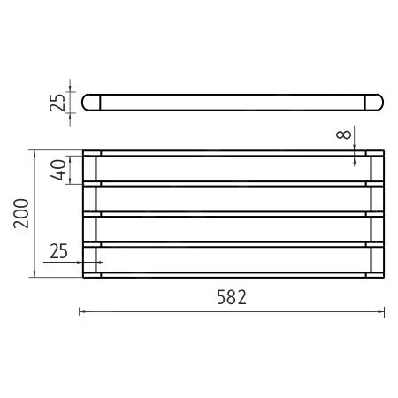 Nimco Nava - Handdoekhouder, Lengte 400 Mm, Zwart Mat NA 28062A - Afbeelding 2