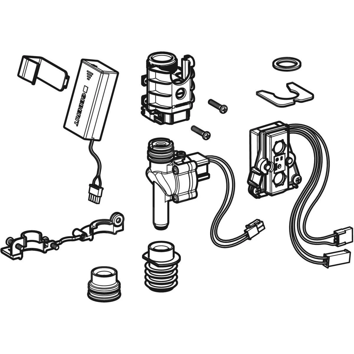 Geberit Toebehoren - Vervangingsset Voor Urinoirstuursysteem Elektronisch, Batterijvoeding 115.849.00.1 - Afbeelding 2