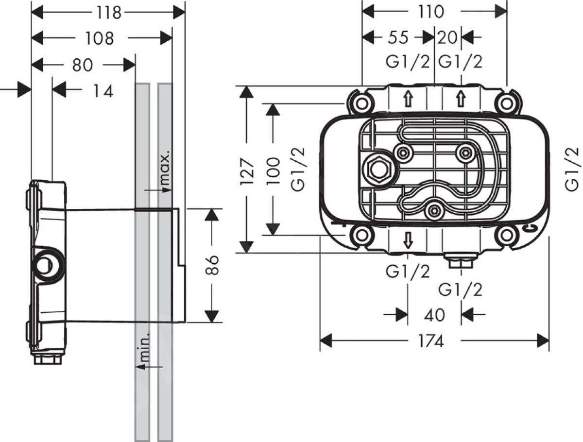 Axor One - Basisgarnituur Voor Thermostaat 45710180 - Afbeelding 2