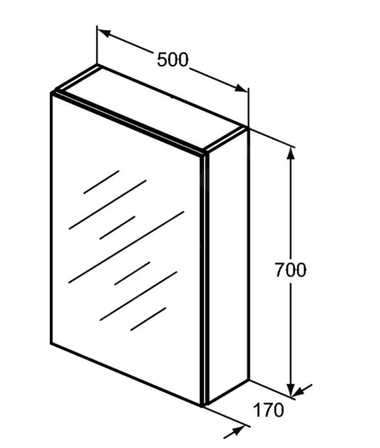 Ideal Standard Mirror&Light - Spiegelkast Met LED Verlichting En Inlegplank, 500x700 Mm, Aluminium T3428AL - Afbeelding 2