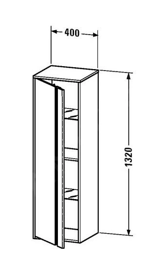 Duravit Ketho - Hoge Kast 1320x400x360 Mm, Rechts, Glanzend Wit KT1257R2222 - Afbeelding 2