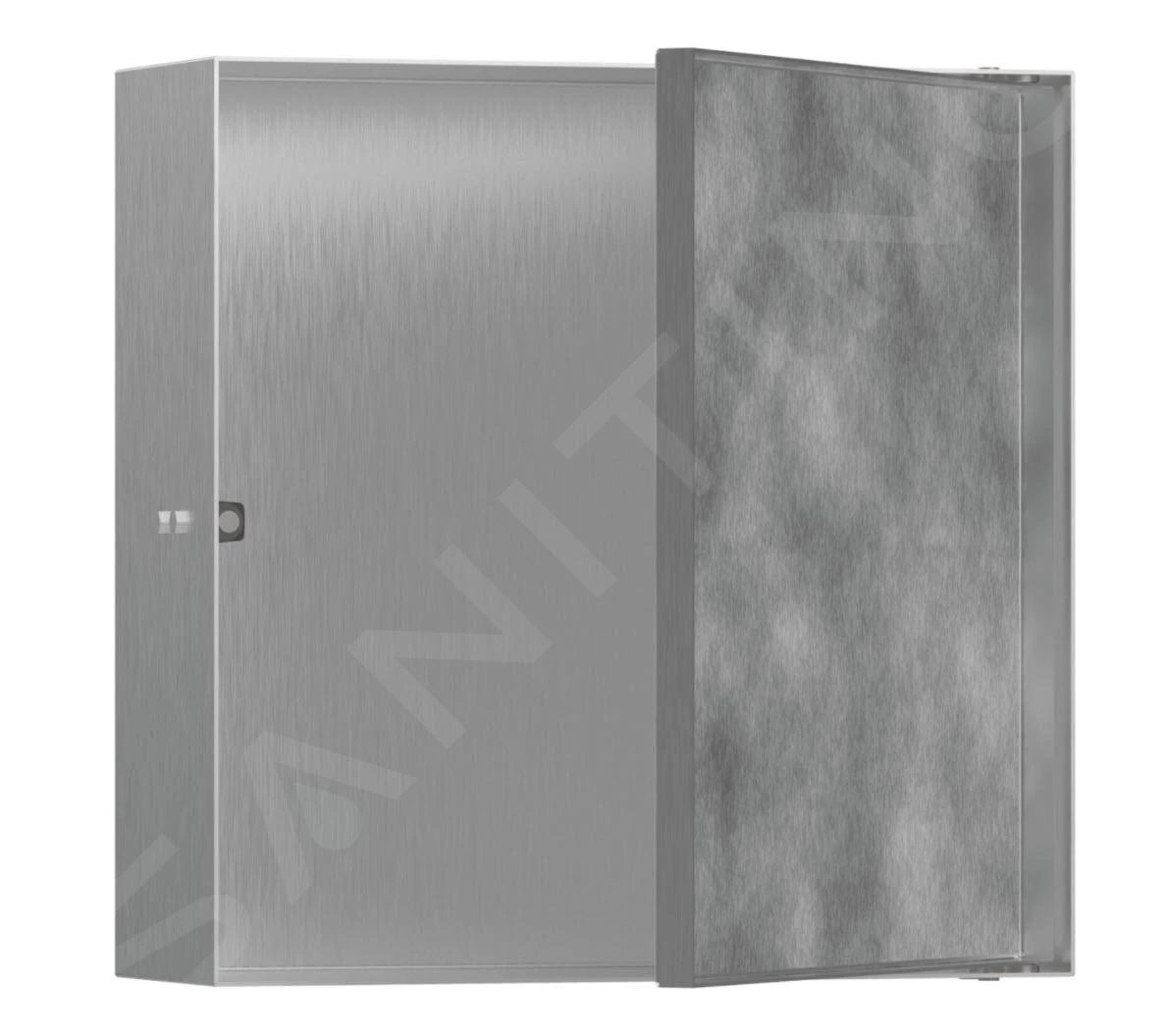 Hansgrohe XtraStoris Rock - Inbouwnis, Met Deur, 300x300x100 Mm, Geborsteld Rvs 56085800