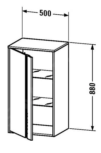 Duravit Ketho - Hoge Kast 880x500x360 Mm, Rechts, Glanzend Wit KT1266R2222 - Afbeelding 2