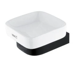 Nimco Nikau - Zeepschaal Met Houder, Wit Keramika/mat Zwart NKC 30059K-90
