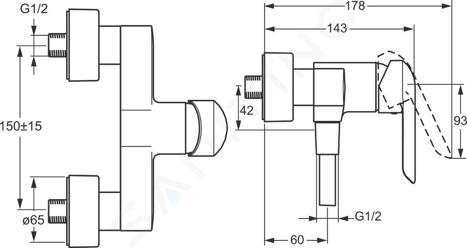 Hansa Vantis - Opbouw Douchekraan, Chroom 52450173 - Afbeelding 2