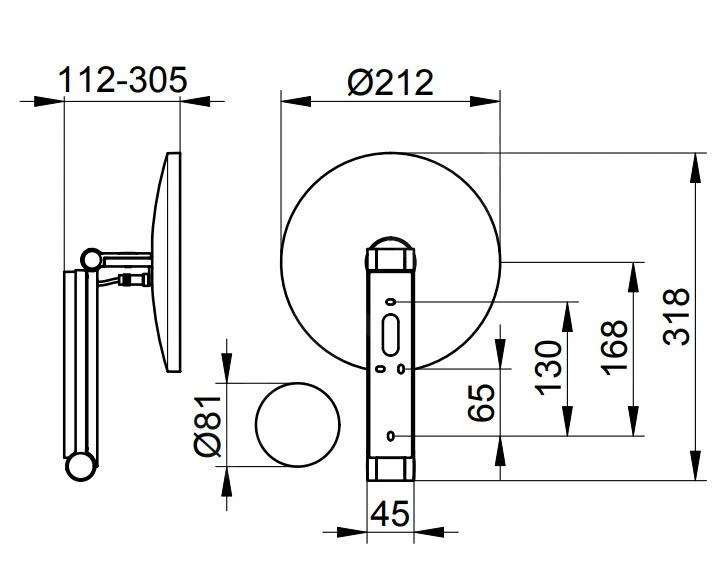 Keuco Make-up Spiegels - Make-up Spiegel Met LED Verlichting, Wandbevestiging, Chroom 17612019002 - Afbeelding 2