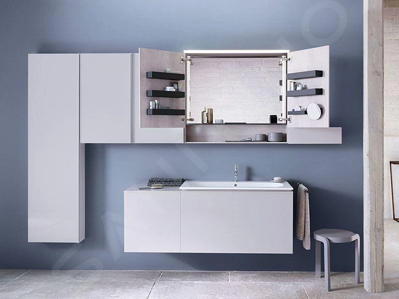 Geberit Acanto - Badkamer Bovenkast Met Spiegel 890x830 Mm, Mytic Eik 500.646.00.2 - Afbeelding 3