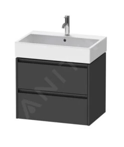 Duravit Ketho.2 - Wastafelkast 549x684x460 Mm, 2 Laden, Grafiet Mat K25276049490000