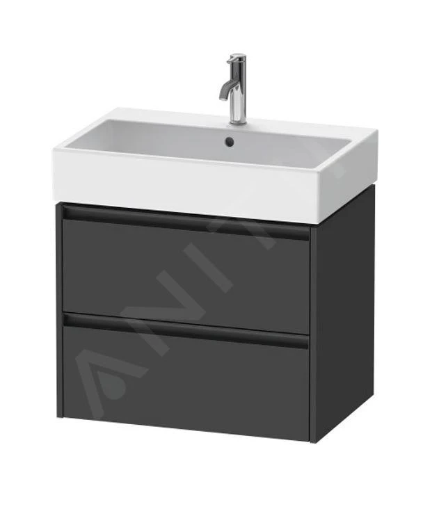 Duravit Ketho.2 - Wastafelkast 549x684x460 Mm, 2 Laden, Grafiet Mat K25276049490000