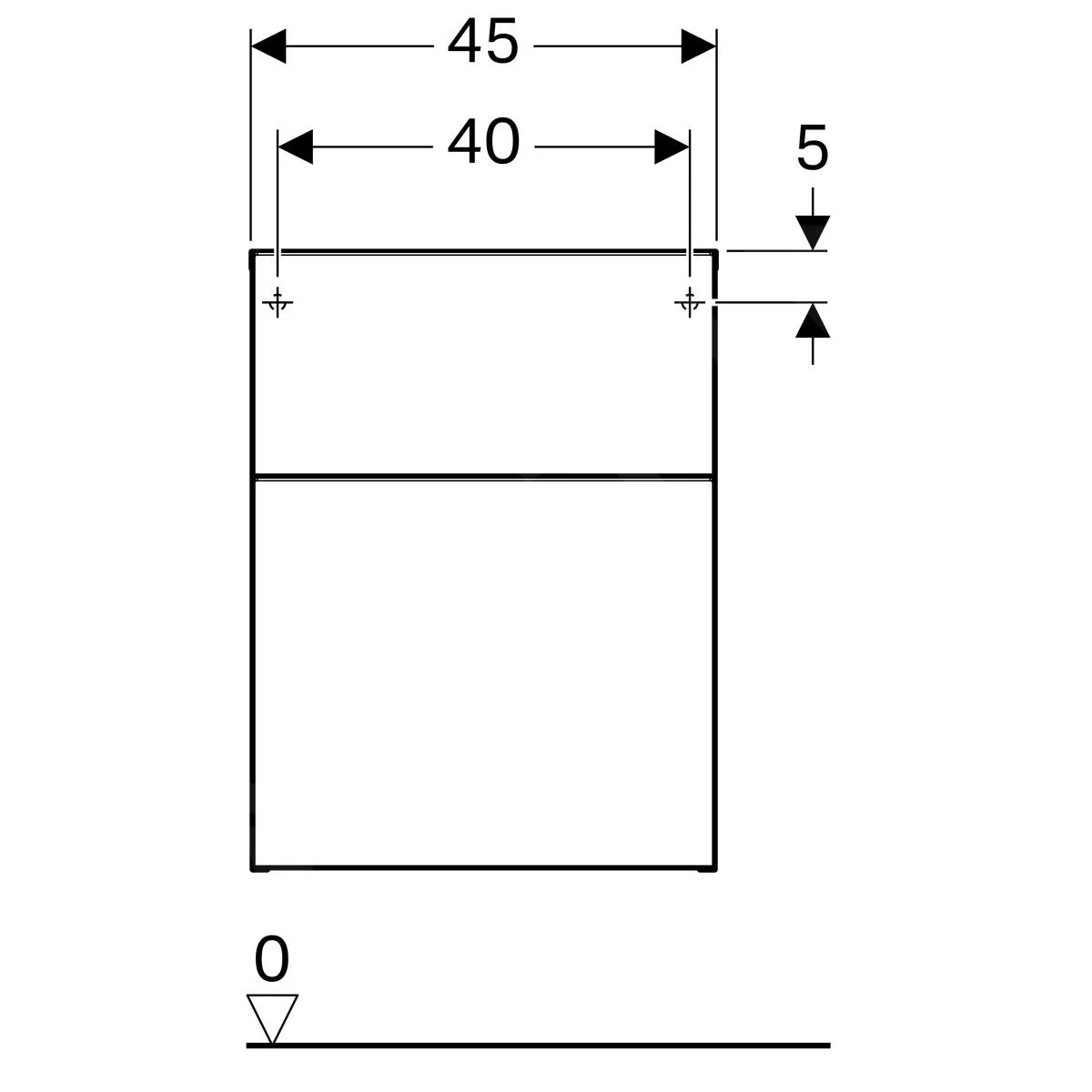 Geberit ICon - Zijkast, 450x600x477 Mm, Platina Hoogglans 840047000 - Afbeelding 2