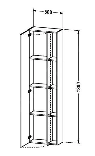 Duravit DuraStyle - Hoge Kast 1800x500x240 Mm, Rechts, Glanzend Wit DS1248R2222 - Afbeelding 2