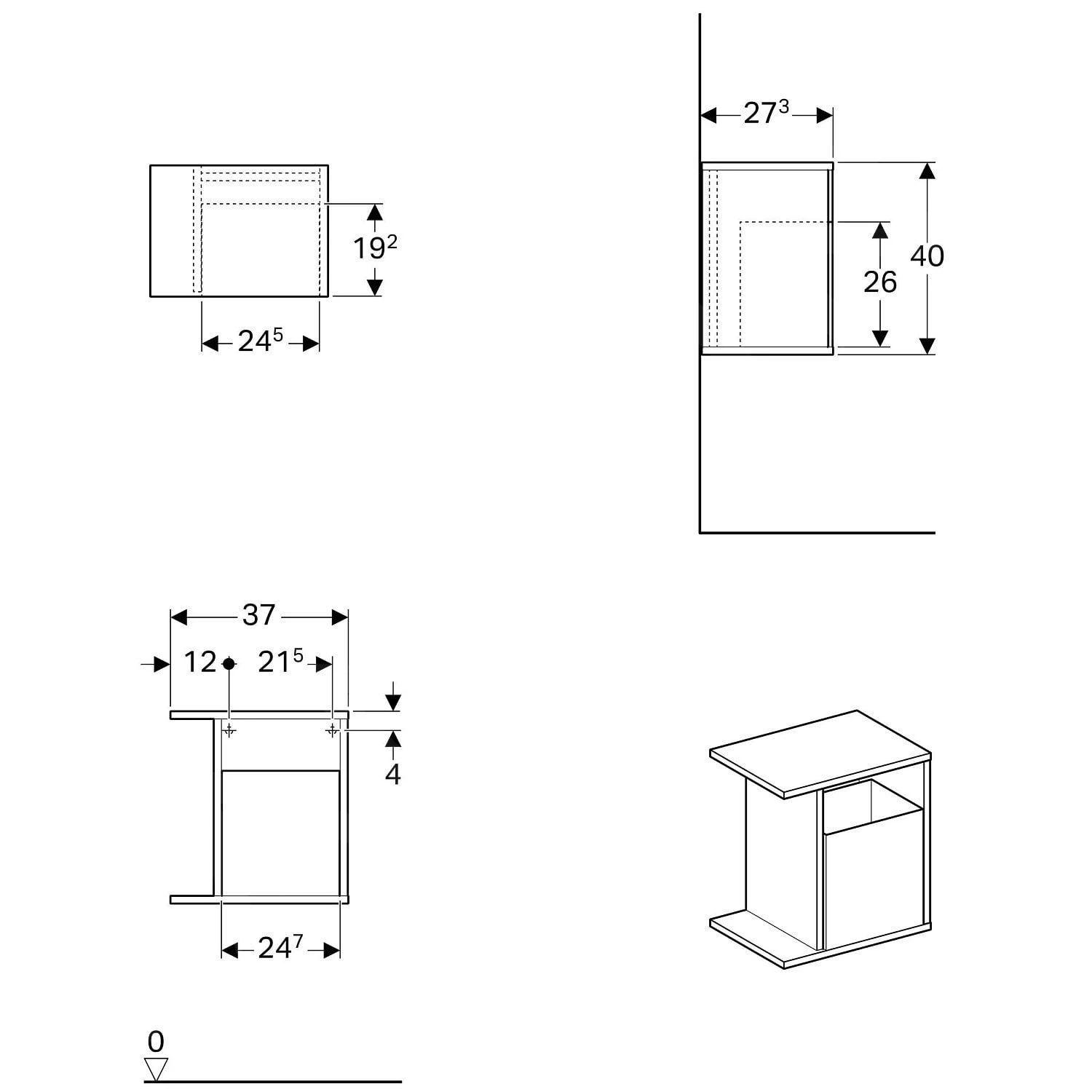Geberit ICon - Fontein Onderbouw Zijkast 370x400x273 Mm, Eikehout 841239000 - Afbeelding 2