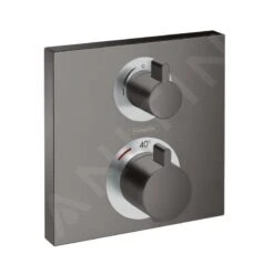 Hansgrohe Ecostat Square - Afbouwdeel Voor Inbouw Thermostaat Met Stopkraan En Omstelkraan, 2 Functie, Geborsteld Zwart Chroom 15714340