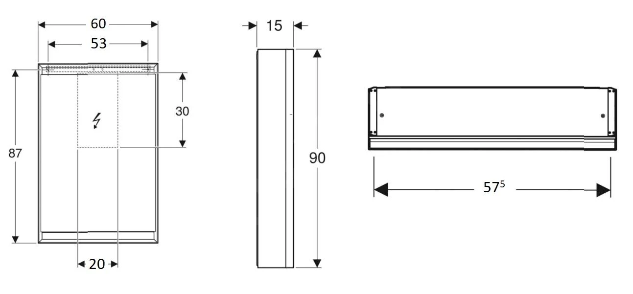 Geberit ONE - Spiegelkast Met LED-verlichting, 600x900x150 Mm, Scharnieren Links, Wit 505.810.00.2 - Afbeelding 2