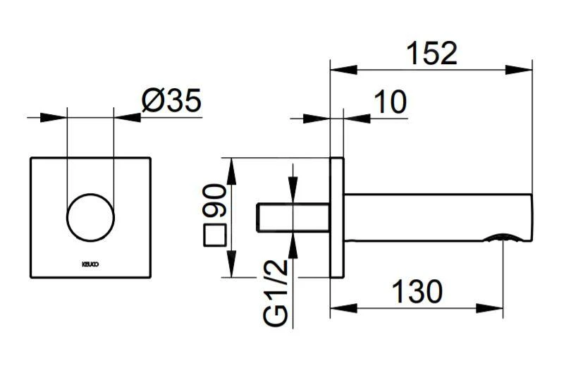 Keuco IXMO - Baduitloop, Roestvrij Staal 59545070002 - Afbeelding 2