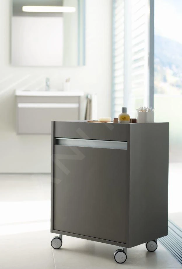 Duravit Ketho - Kast Op Wielen 670x500x360 Mm, Links, 1 Deur, Glanzend Wit KT2530L2222 - Afbeelding 3