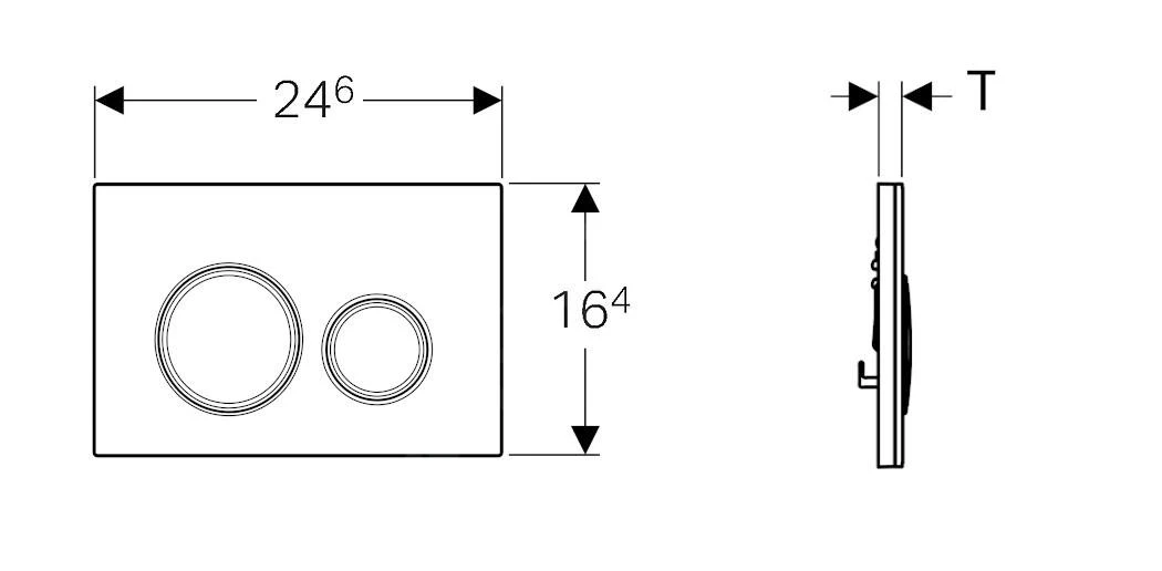 Geberit Sigma21 - Bedieningsplaat, Dual Flush Spoeling, Rood Goud/zonder Afdekplaat 115.650.00.1 - Afbeelding 2