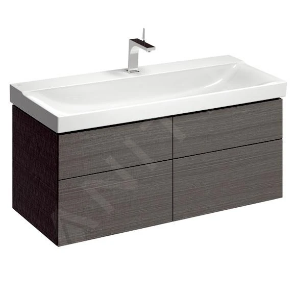 Geberit Xeno 2 - Wastafel Onderkast Met LED Verlichting En 4 Laden, 1200 Mm, Grijs 500.518.43.1