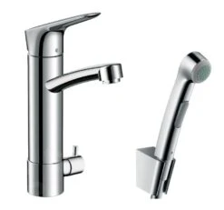 Hansgrohe Talis S2 - Wastafelmengkraan Met Stopkraan En Bidetdouche, Chroom 31515000