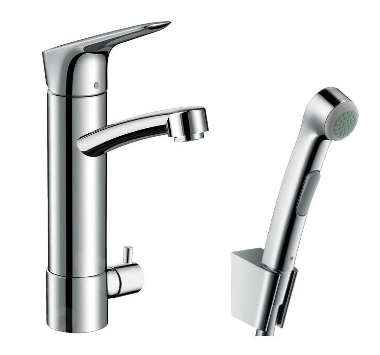 Hansgrohe Talis S2 - Wastafelmengkraan Met Stopkraan En Bidetdouche, Chroom 31515000